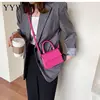 Pu Leather Women'S Handbag Crocodile Pattern Leather Sling Messenger Bags Hot Mini Small Square Shoulder Bag Fashion Pink Bags ► Photo 3/6