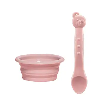 

1 Set Baby Collapsible Tableware Reusable Portable Durable Space-Saving Food Container for Toddler Camping