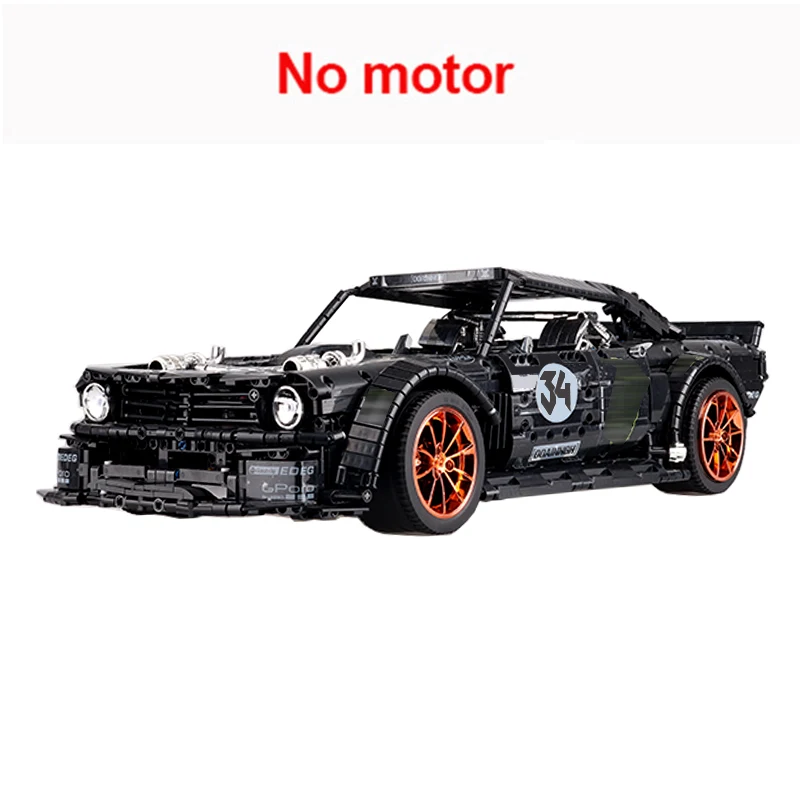 NO BOX 23009 Новинка 1965 Ford Mustang Hoonicorn гоночный автомобиль Ft Technic 20102 MOC-22970 строительные блоки кирпичи детские развивающие игрушки подарки - Цвет: NO BOX