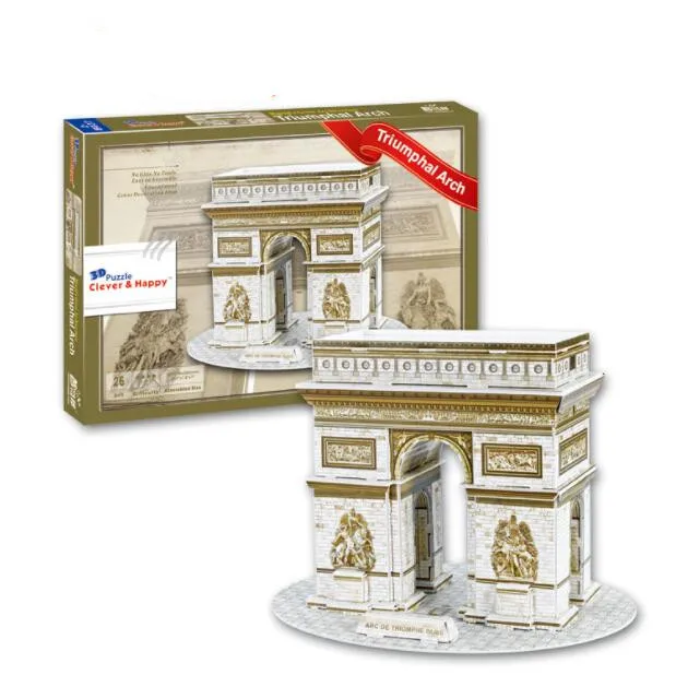 Триумфальная арка Франция архитектура образование 3D Бумага DIY головоломки 3444 модель Обучающие комплекты игрушек дети мальчик подарок игрушка
