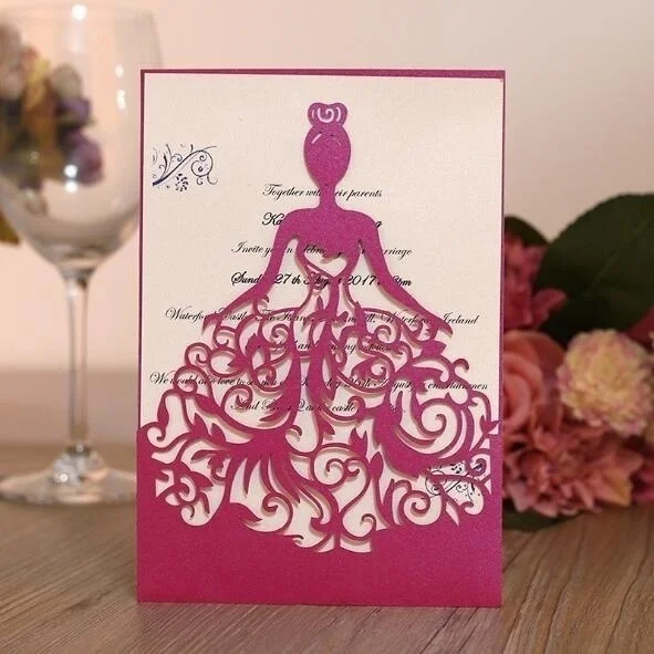  10pcs wedding Invitation Cards 3D Handmade Queen Invitations Cards Greeting Gift Cards Postcards - 4.00013E+12