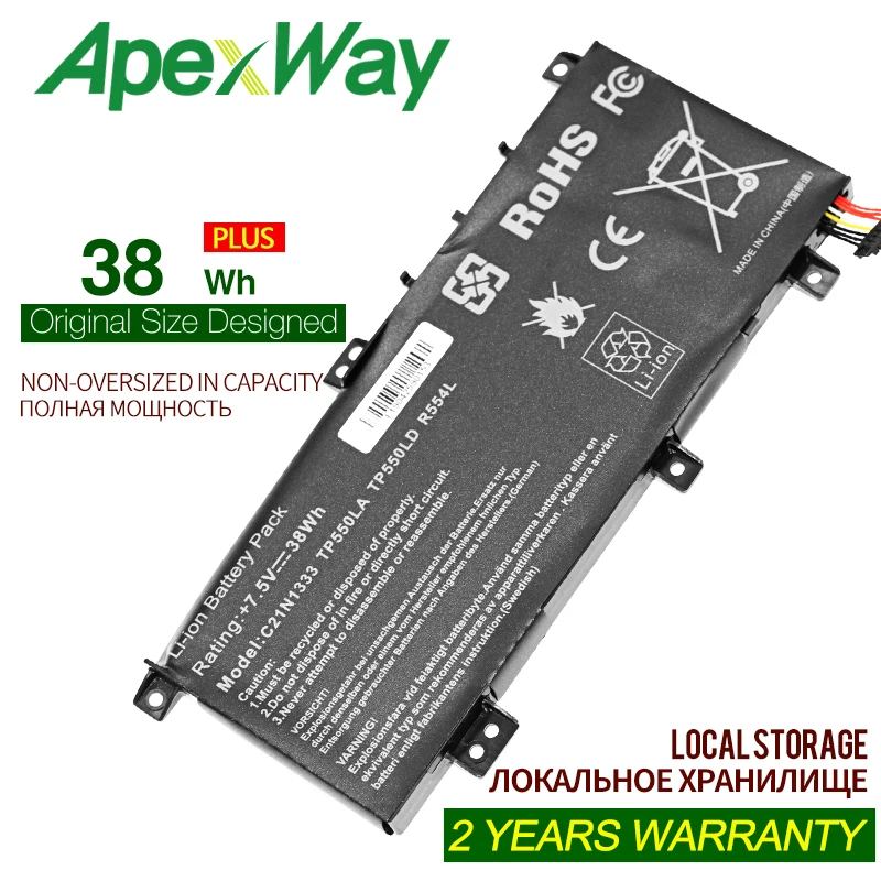 ApexWay C21N1333 Аккумулятор для ноутбука Asus TP550L TP550LA TP550LD TP550LJ X454 трансформатора книжка