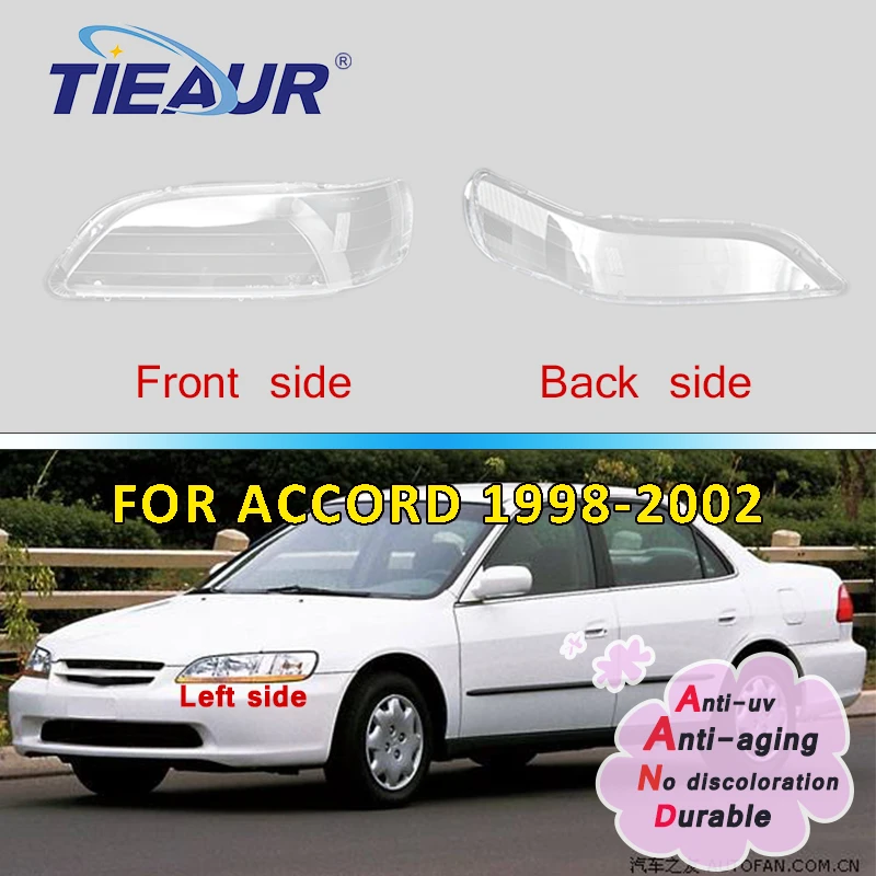 Headlight Headlamp Clear Lens Shell Cover For Honda Accord Transparent