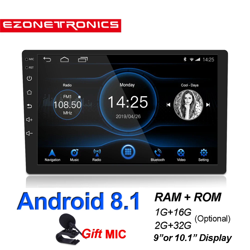 New2G+ 32G Android8.1 gps навигация автомобильное радио стерео 9 или 10,1 дюймов 2.5D сенсорный Wifi Bluetooth 4,0 аудио плеер Зеркало Ссылка RDS