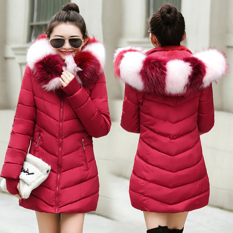 New Arrival Winter Jacket Women long Fur Hooded Warm Thicken Female Coat Warm Thicken Elegant With Belt Winter Parka