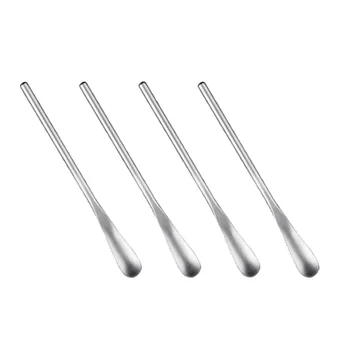

4pcs Stainless Steel Stirring Ice Spoon Ice Cream Spoons Cocktail Spoons Swizzle Stick (Short Handle, Silver)