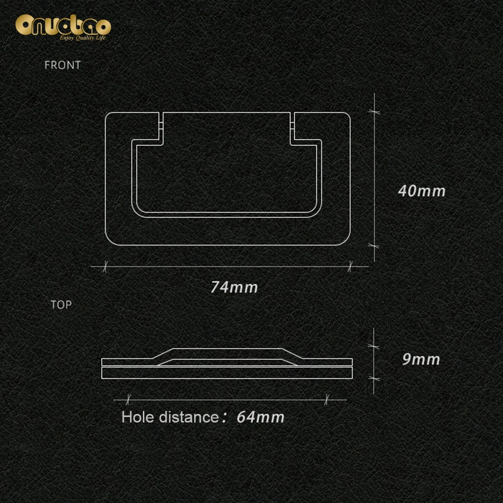 Onuobao Drawer Cabinet Door Flat Concealed Handle Free Punching Invisible Handle TV Cabinet Door Dedside Table furniture handles kitchen door handles