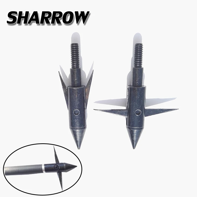 

6/12/24Pcs 140 GrainArchery Bowfishing Arrowheads Tips Broadheads Point Bow Fish Barbed Gig Outdoor Hunting Shooting Accessories