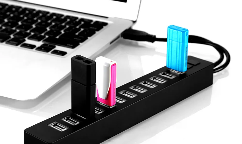 Портативный концентратор USB 2 0 новый Суперскоростной с 12 портами кнопка вкл./выкл.