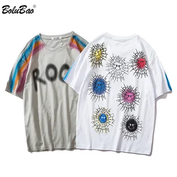 

BOLUBAO Brand Men Streetwear T Shirt Text Printed Tee Short Sleeve Cotton Hip Hop High Quality Men's Casual T-Shirts