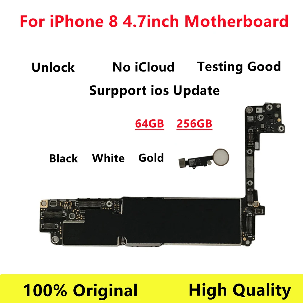 Материнская плата для iPhone 8 64 ГБ/256 ГБ с сенсорной кнопкой домой 100% оригинальная