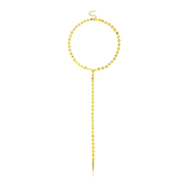 Женское золотое ожерелье с монетами подвеска на шею чокер золотистое