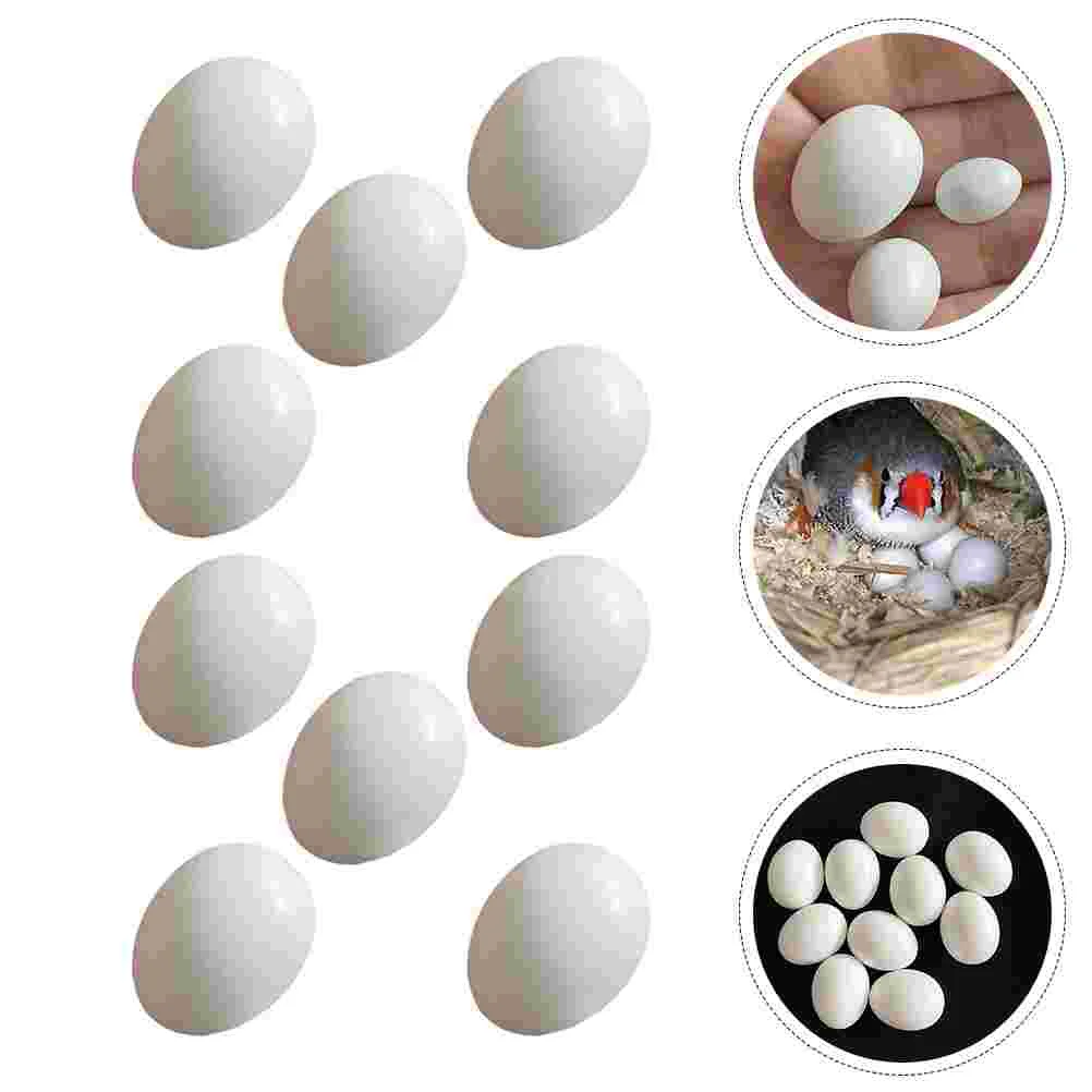10pcs Realistic Bird Dummy Eggs Plastic Fake Bird Egg Bird Laying Prop