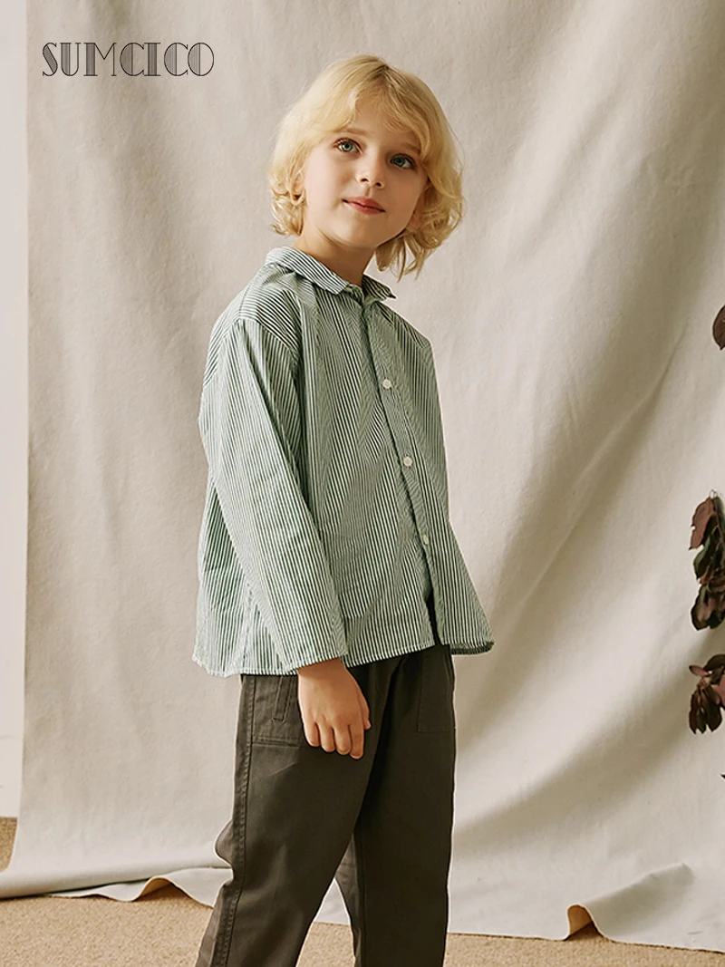 Летняя рубашка с длинными рукавами из 100% хлопка для мальчиков 2020 год