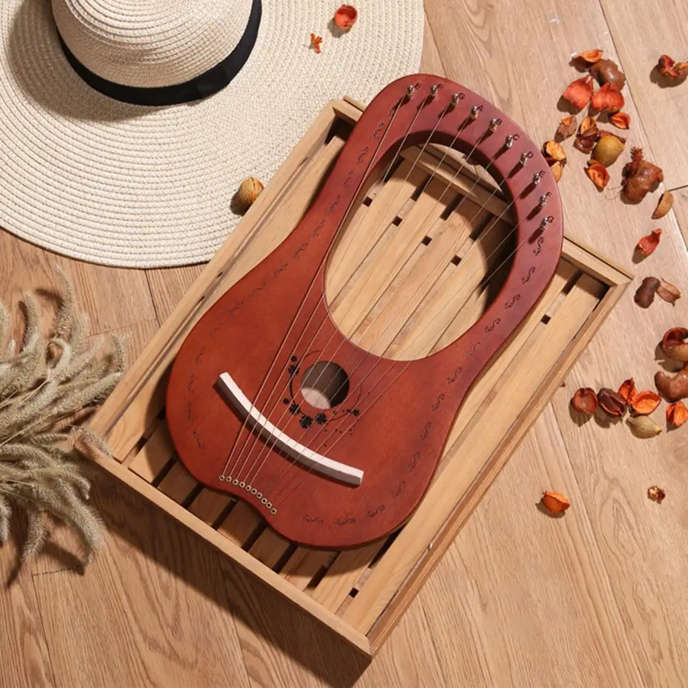 Lyre harp 10 металлическая струнная арфа из красного дерева портативная маленькая арфа с прочными стальными струнами лесенка из дерева и веревки музыкальный инструмент арфа