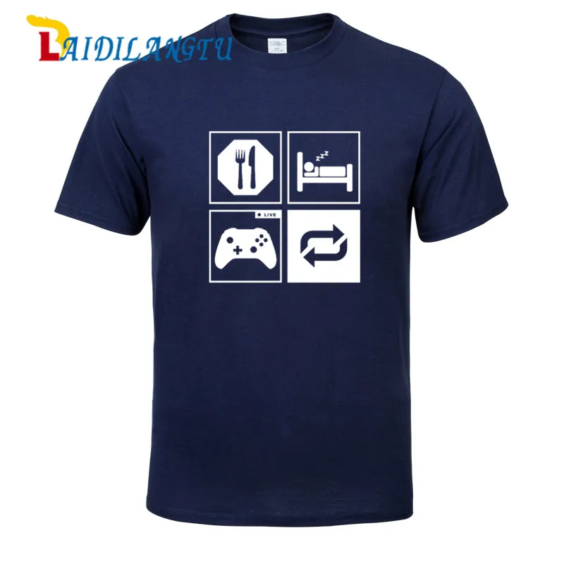

Eat Sleep Game Repeat Hot Sale High Quality Men's T-Shirts Casual Tops Tee Shirt Fashion Short Sleeve T-shirt Summer Clothing