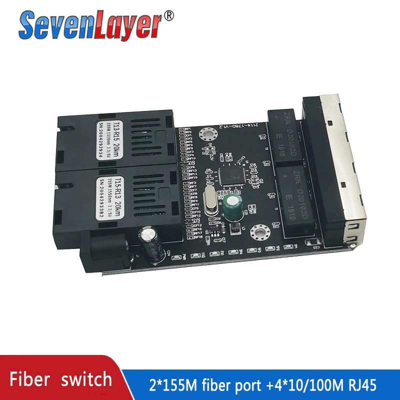 Ethernet коммутатор волоконно оптический медиа конвертер один режим 4 RJ45 и 2 SC