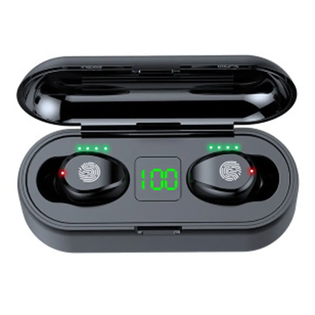 

Wireless Sports F9 Mini Stereo Touch wireless Headset F9 Touch Digital Display 5.0 Dual Pass 2000 Mah White English Version