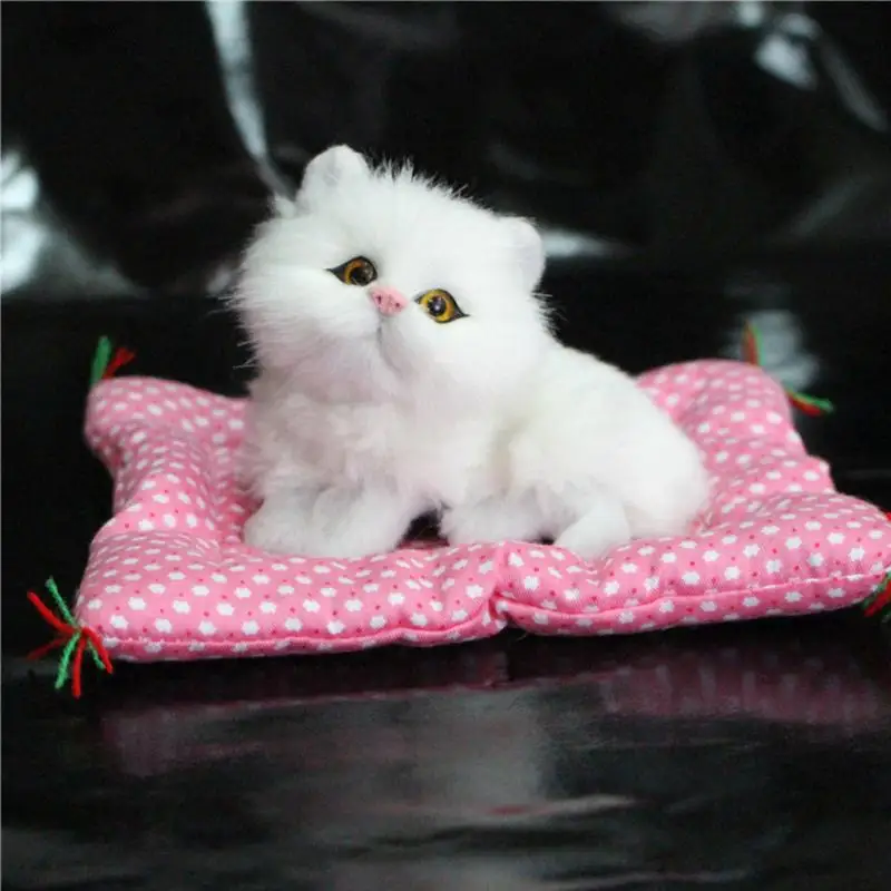 Kawaii Имитационные, издающие звук спящие кошки плюшевые игрушки с гнездом детский любимый день рождения Рождественский подарок