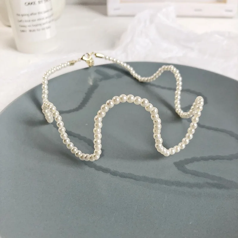 HUANZHI 2019 Новый DesignTrend сладкий волновой кривой нерегулярные жемчужное ожерелье для