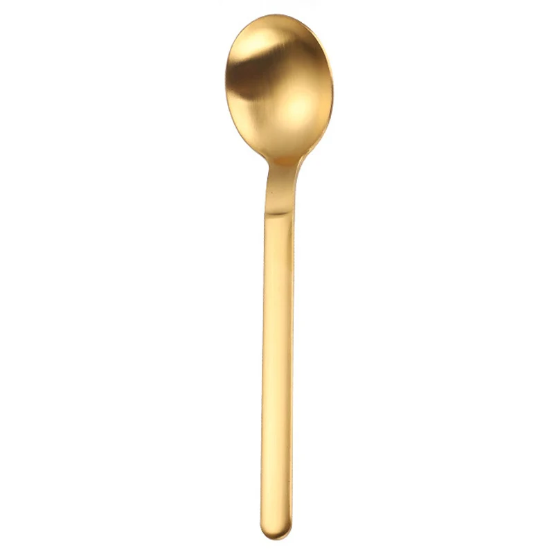 Gold Tofok 304 нержавеющая стальная длинная ручка красочная Ложка Столовые приборы кофе для питья крем десерт Совок коктейльное перемешивание ковш - Color: Gold