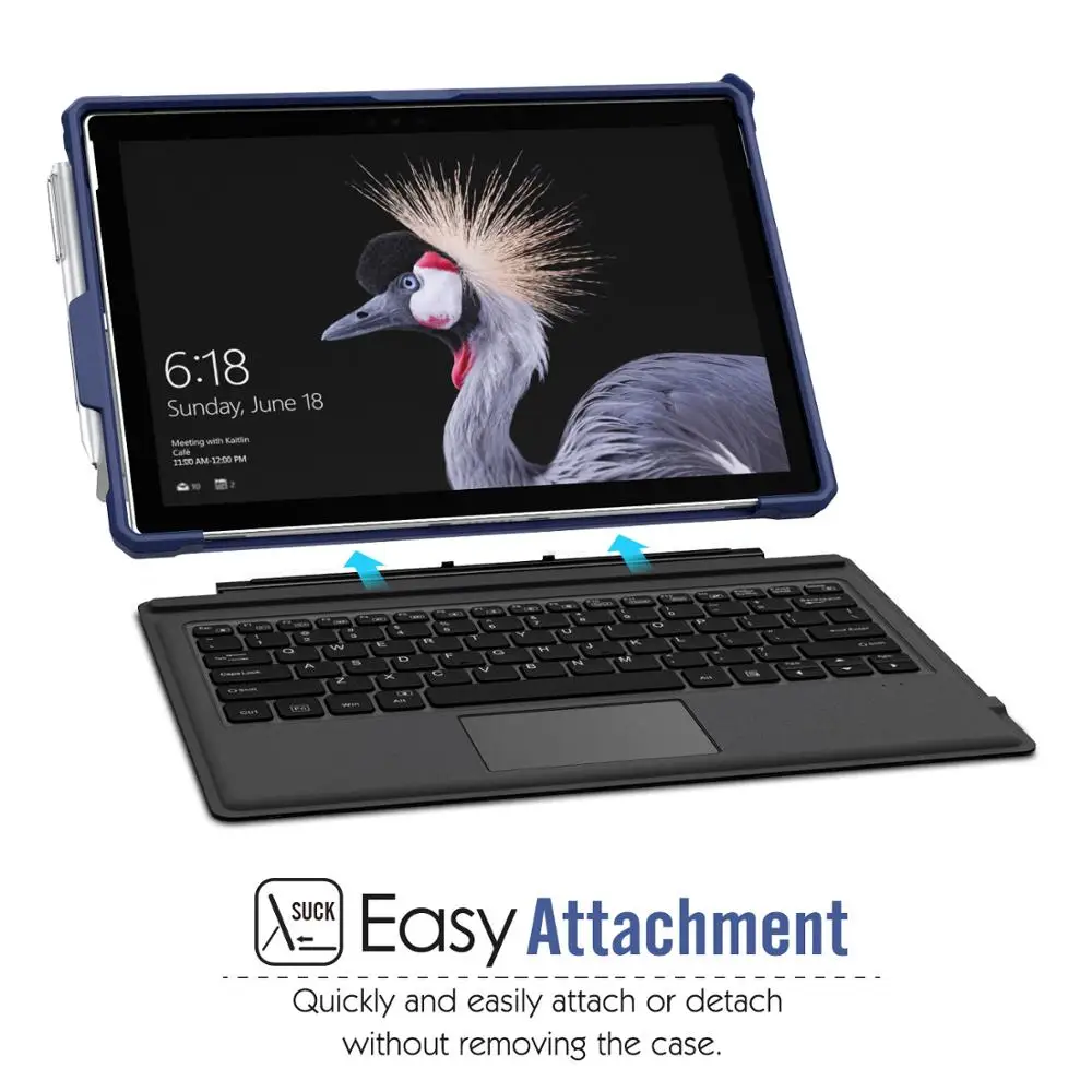 Чехол для microsoft Surface Pro 7/Pro 6/Pro 5/Pro /Pro 4/Pro LTE, Защитный Прочный чехол с держателем для ручки