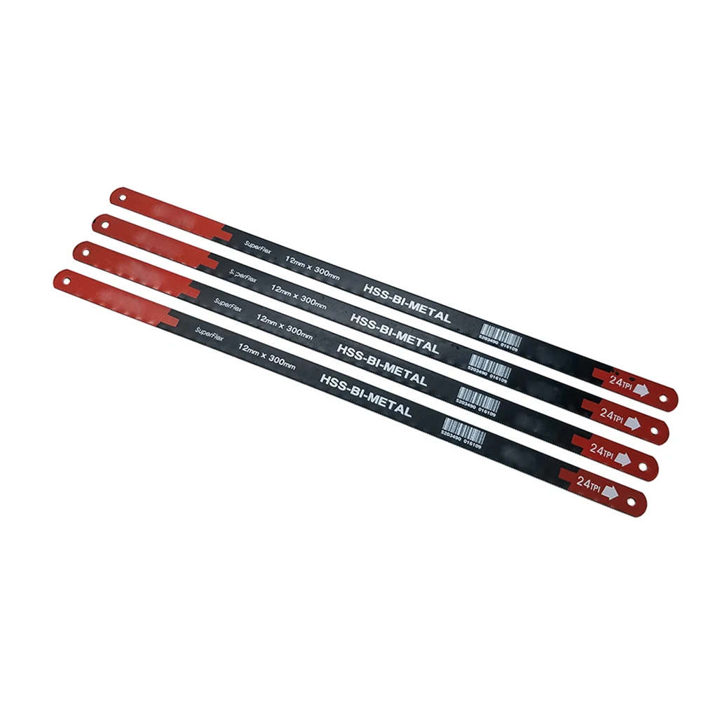 Hacksaw Blade 4PC 24TPI Saw Blades Superflex HSS-BI-METAL 12mm*300mm High Quality M2 & CRV6150 Matrial for Hacksaw Hand Tools