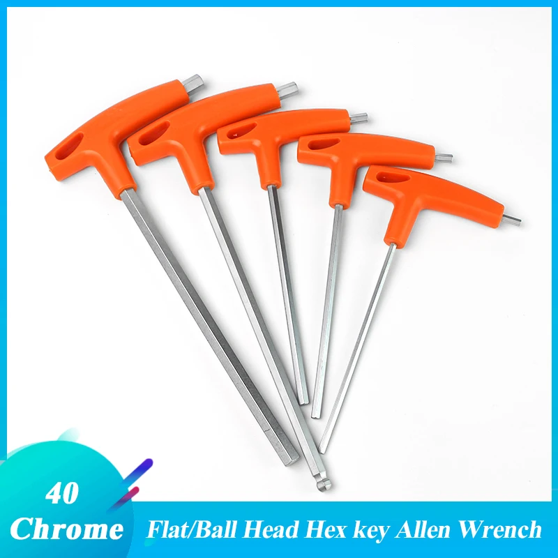 2/2.5/3/4/5/6/8/10mm Flat/Ball Head Hex Key Allen Wrench Hand Tool Universal Quick Snap Adapter Chrome Vanadium Steel Hexagona