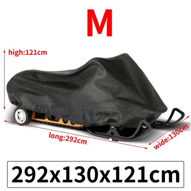 1pc Winter Outdoor Snowmobile Cover Universal Waterproof Dustproof Anti-UV Multi-function Trailer Sled Cover Lawn Mower Cover M
