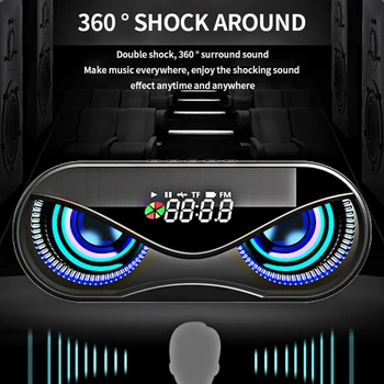 

M5 Bluetooth Speaker LED Rhythm Flash Wireless Loudspeaker FM Radio Alarm Clock TF Card Support Subwoofer
