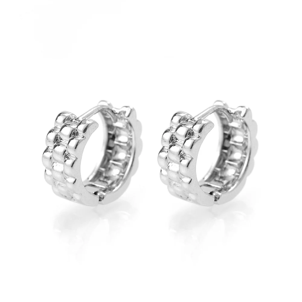 NEW PAIR OF LARGE BIG 9CT GOLD WHITE PLATED HOOP EARRINGS ROUND WIDE CIRCLE HOOPS GIFT