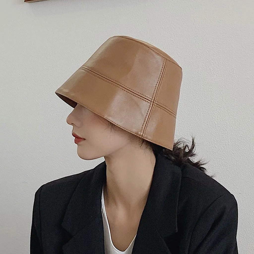 Женская однотонная Складная уличная кепка из искусственной кожи для девушек и женщин, женская кепка из искусственной кожи, кепка для рыбалки на плоской подошве
