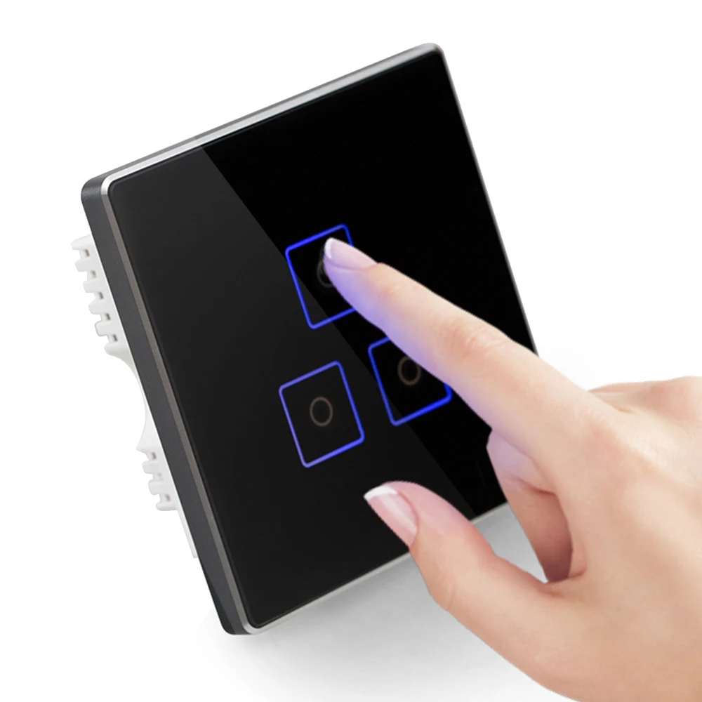 Z-Wave plus Сенсорная панель настенный светильник переключатель розетка 1/2/3 поддержки с помощью одножильного без нейтральный проводное соединение