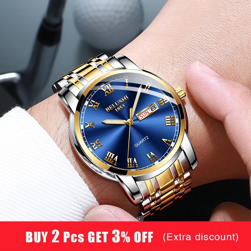 Belushi Fashion Ultra Thin Mens Watches Top Brand Luxury Quartz Watch Men Steel Mesh Waterproof Wrist Watch Relogio Masculino, Alina Gadgets