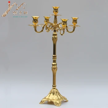 

Hot Sale Silver /Gold Candle Holders Metal Centerpiece Candelabra Wedding Candle Holder Party Events use X-mas Candlestick
