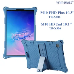 Caso da tabuleta para lenovo tab m10 hd 2nd gen TB X306X/f silicone macio suporte capa para lenovo tab m10 fhd plus TB X606F/x caso tablet