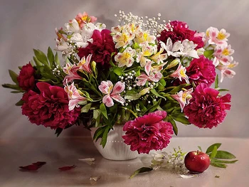 

5d diy diamond embroidery red peony flower diamond painting Cross Stitch full round drill Rhinestone mosaic decoration