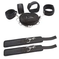 Zurückhalteset, BDSM-Bondage, Handschellen und Fußfesseln, Sklave auf dem Bett, offenes Bein, Flirt, Sexspielzeug für Frauen, Paare, Erotik, kein Vibrator 2