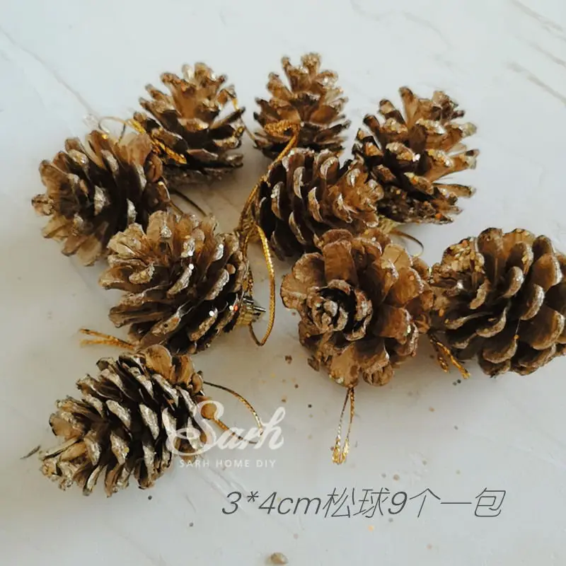 9pc Pine cone A Счастливого Рождества Мини Санта-Клаус торт Топпер для детского душа Снеговик Рождество звезда дерево день рождения принадлежности для выпечки год Любовь Подарки - Цвет: 9pc Pine cone A