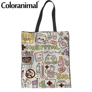 

Coloranimal Best Gift Women Large Handbags 3D Nurse Medical Hospital Print Women's Casual Canvas Tote Bag Fashion Shopper balso