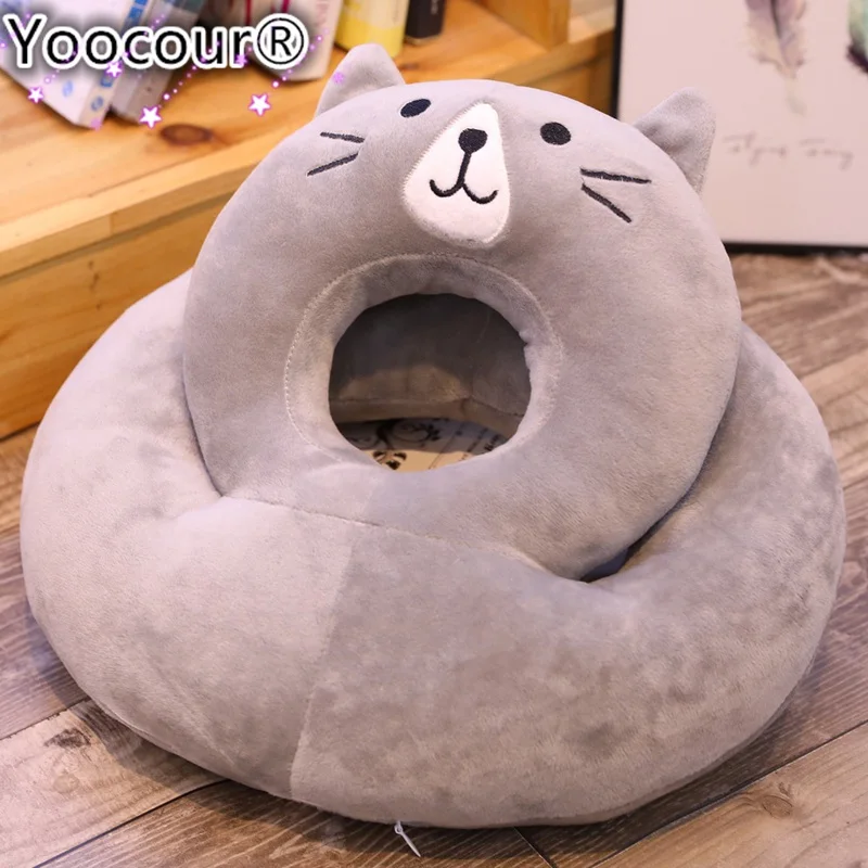 35 см кавайные смайлики кошка плюшевая подушка для сна Kawaii Плюшевые игрушки для кошек детский подарок кукла милые игрушечные животные 3 цвета Автомобильная подушка - Цвет: 3