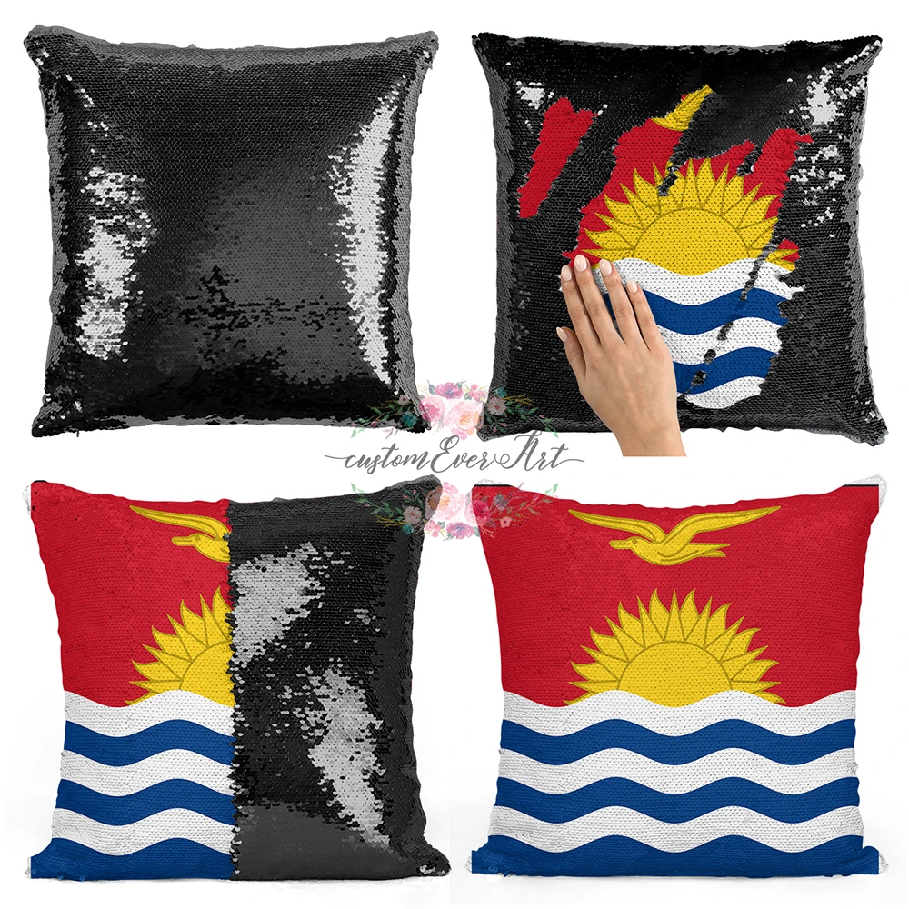 

Kiribati Personalized custom picture pillow coverï¼Œhome pillow reversible mermaid sequin pillow case cover