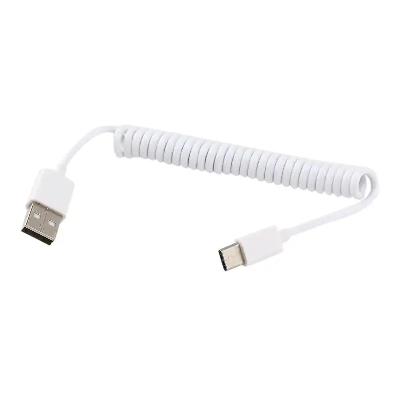 1 м пружинный спиральный USB-C USB 2,0 type C Мужской к USB Micro 5 Pin кабель для зарядки данных для Macbook/ChromeBook/Nokia/Asus Zen AiO