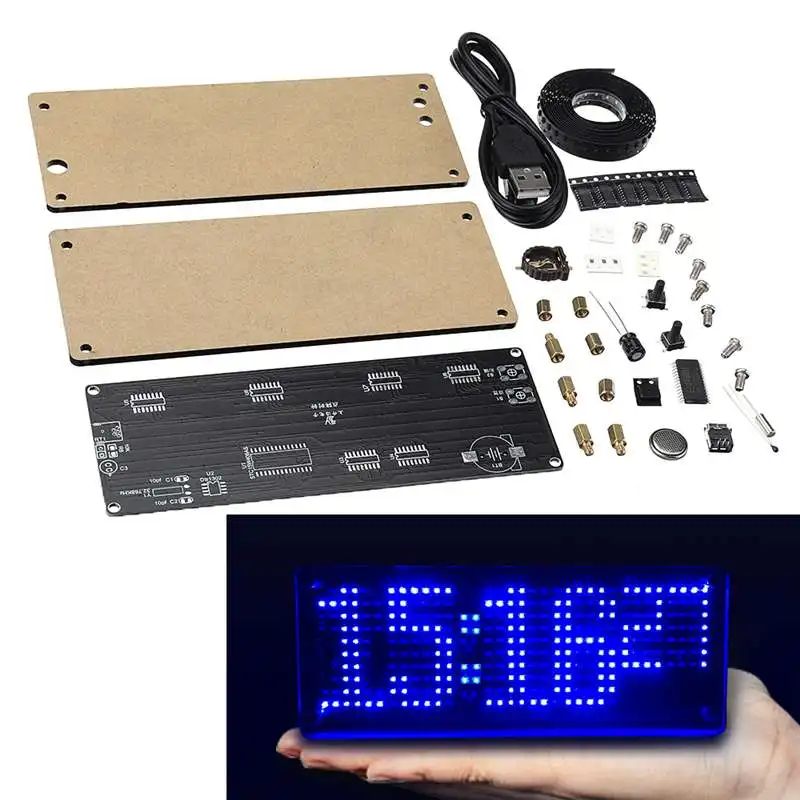SMD светодиодный Dot Matrixs цифровые часы производственный комплект электронные DIY часы набор электронные производственные части аксессуар