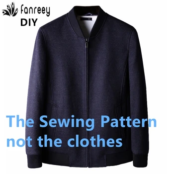 

Men's baseball collar wool jacket Sewing Pattern DIY WW-M552