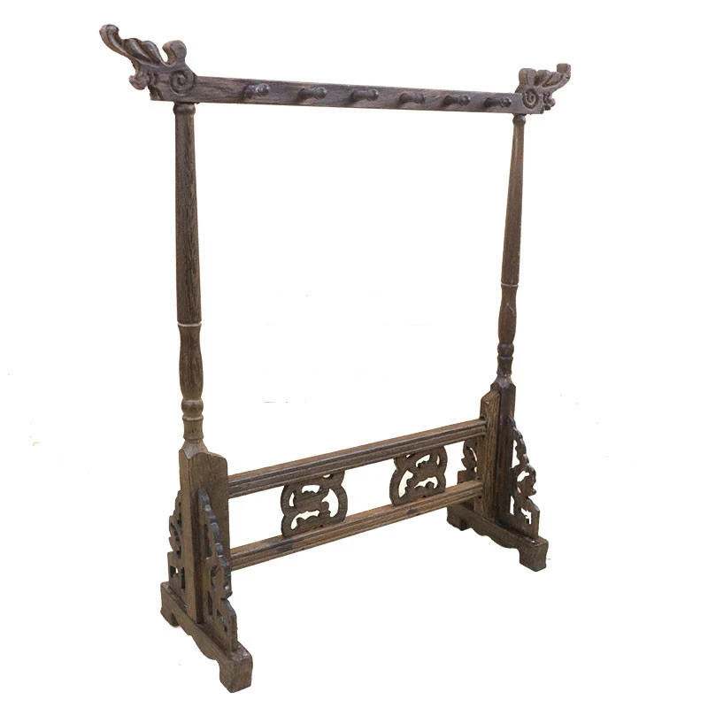 Traditional Chinese Brush Holder Calligraphy Pen Holder Stand 12 Hook Chicken-wing Wood Brush Stand Hanging Pen calligraphy pen holders