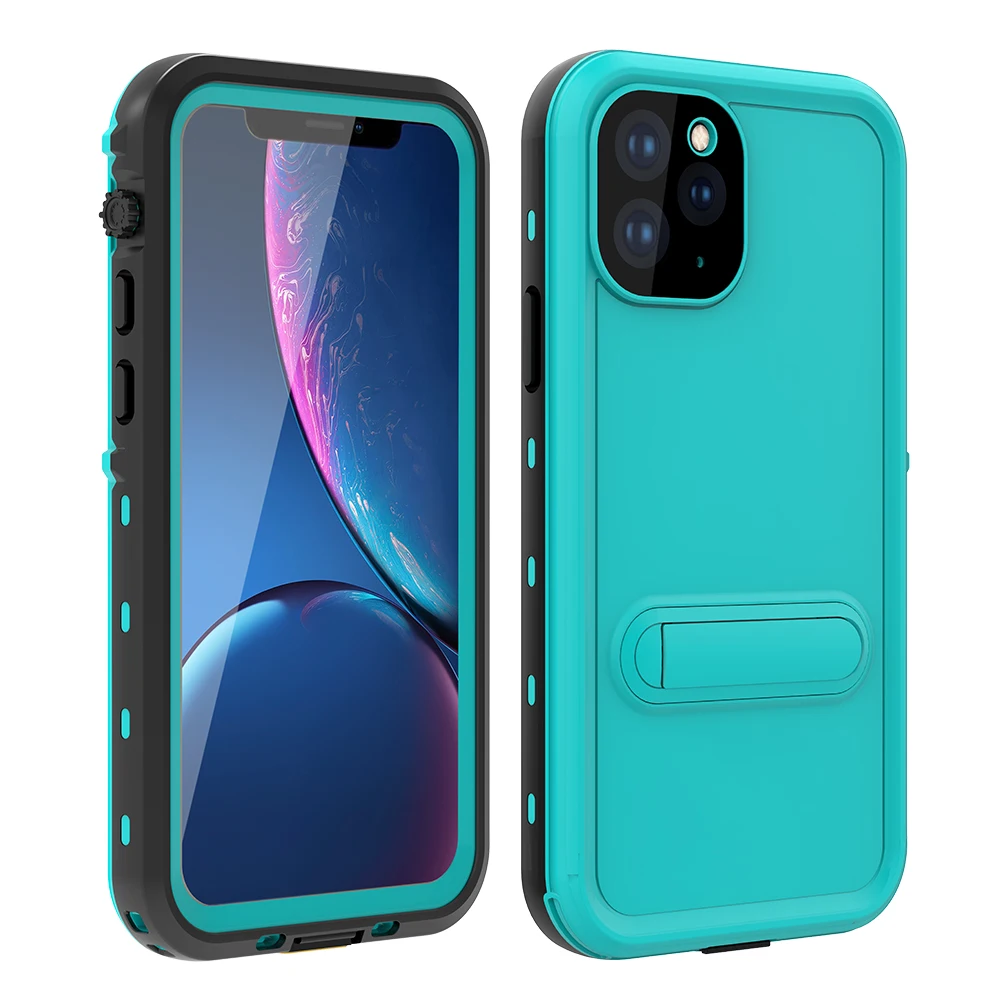 Водонепроницаемый чехол для Iphone 11, чехол, противоударный, Doom, сверхпрочный, 360, полная защита для Iphone 11 Pro Max, чехол, подставка - Цвет: Grass blue