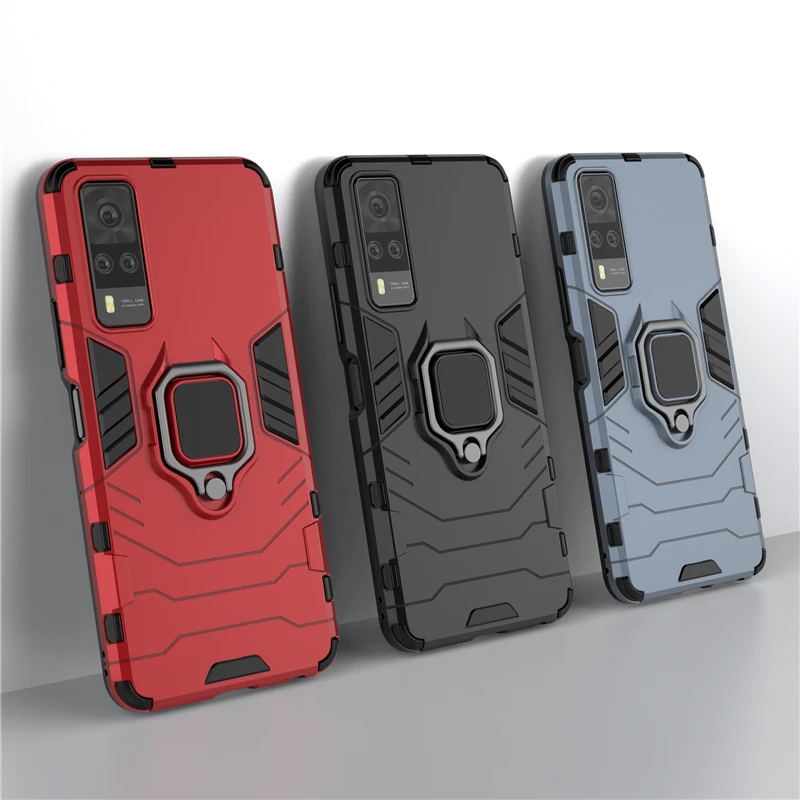 

Holder Cover For Vivo Y31 Case For Vivo Y31 Cover Phone Bumper PC Shockproof Full Hard Armor Magnetic For Fundas Vivo Y31 Cover