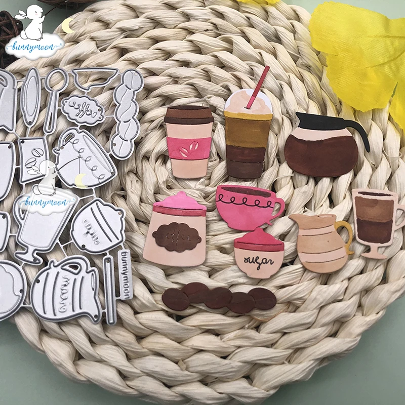 Bunnymoon напитки и кофе металла резки штампы 3D DIY Скрапбукинг углеродный острый