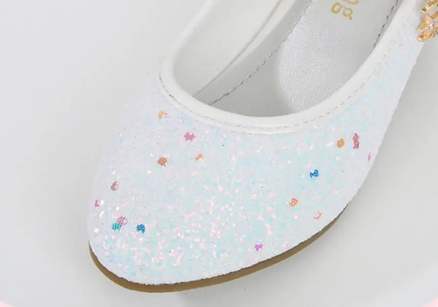 New Kids Dance Shoes Girls High-Heeled Shoes Spring Autumn Children Princess Sequins Big Girls Party Wedding Shoes CSH1204 slippers for boy